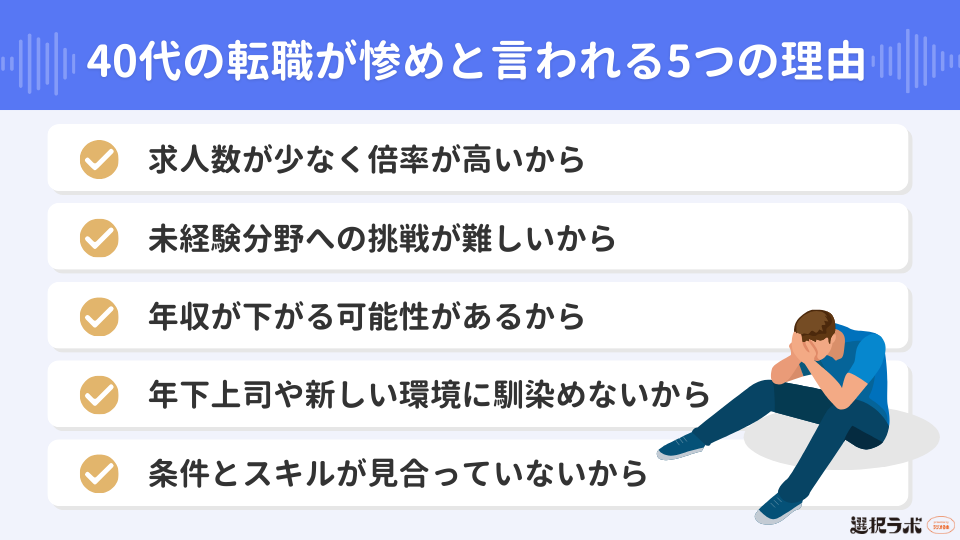 40代の転職が「惨め」と言われる5つの理由