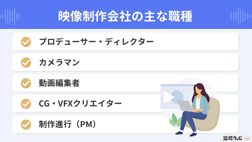 映像制作会社の主な職種