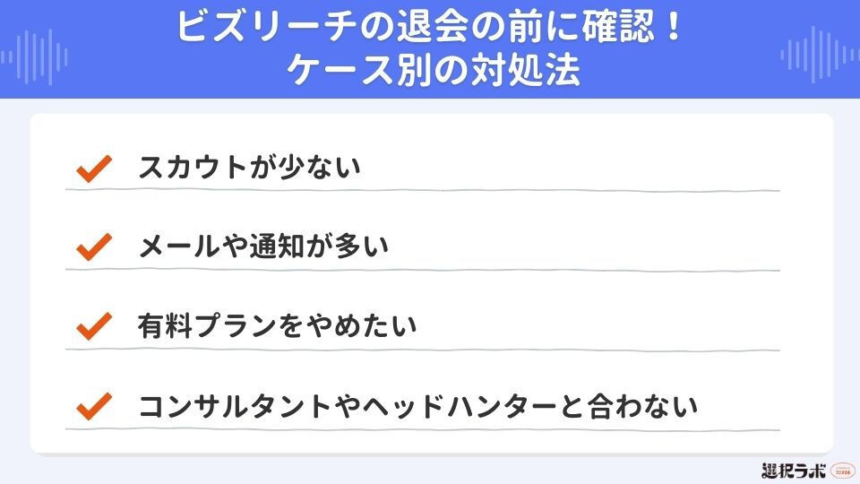 ビズリーチの退会の前に確認！ケース別の対処法