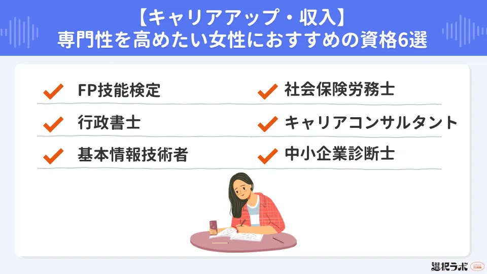 【キャリアアップ・収入】専門性を高めたい女性におすすめの資格6選