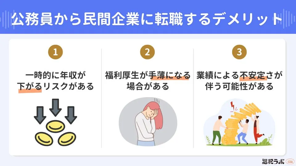 公務員から民間企業に転職するデメリット