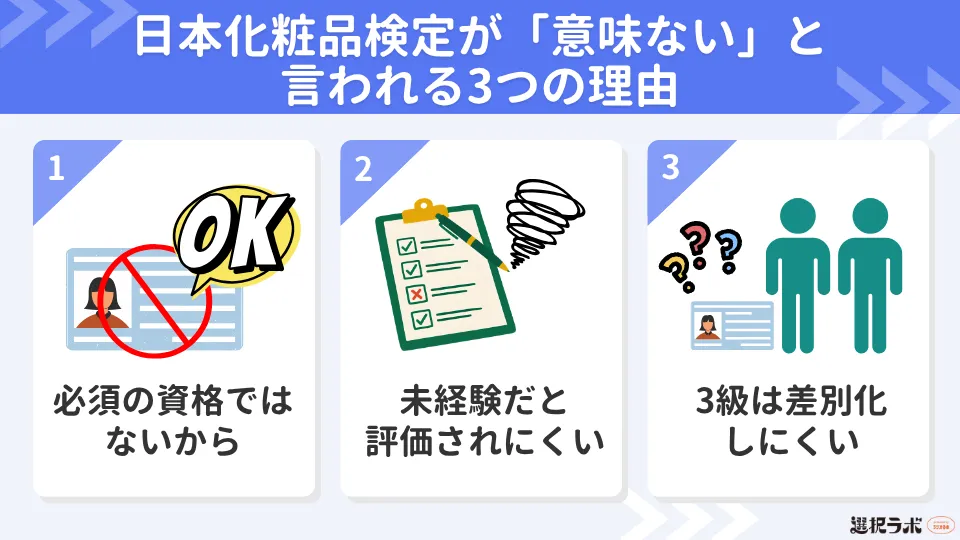 日本化粧品検定が「意味ない」と言われる3つの理由