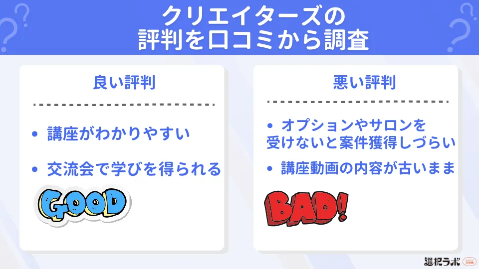 クリエイターズジャパンは怪しい?評判を口コミから調査
