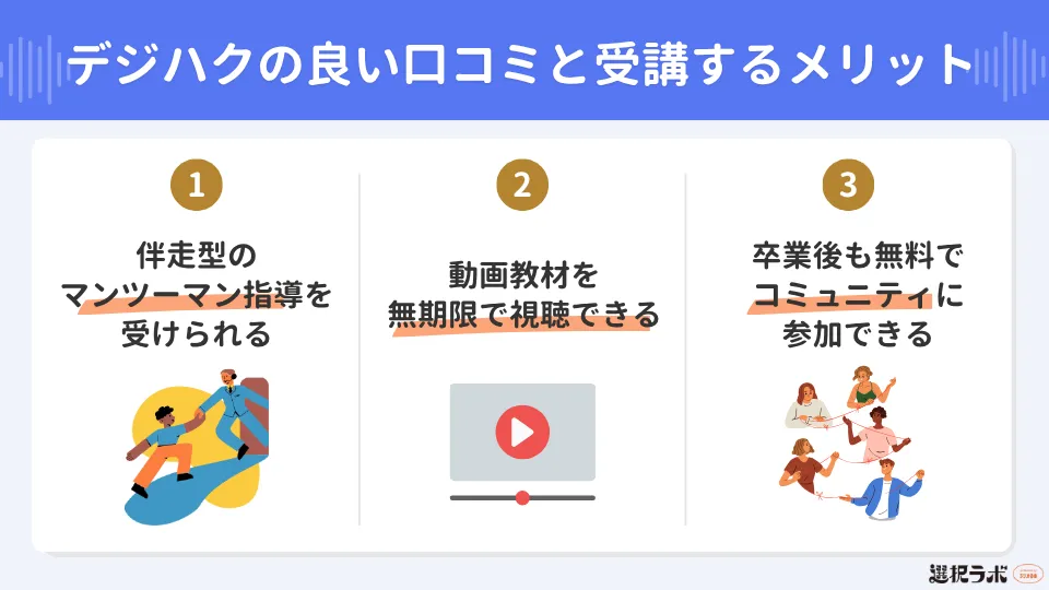 デジハクの良い口コミと受講するメリット