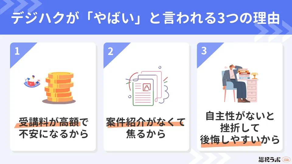 デジハクがやばいと言われる3つの理由