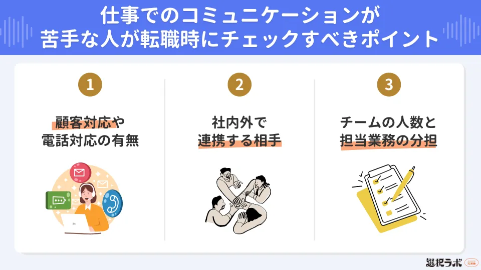 仕事でのコミュニケーションが苦手な人が転職時にチェックすべきポイント