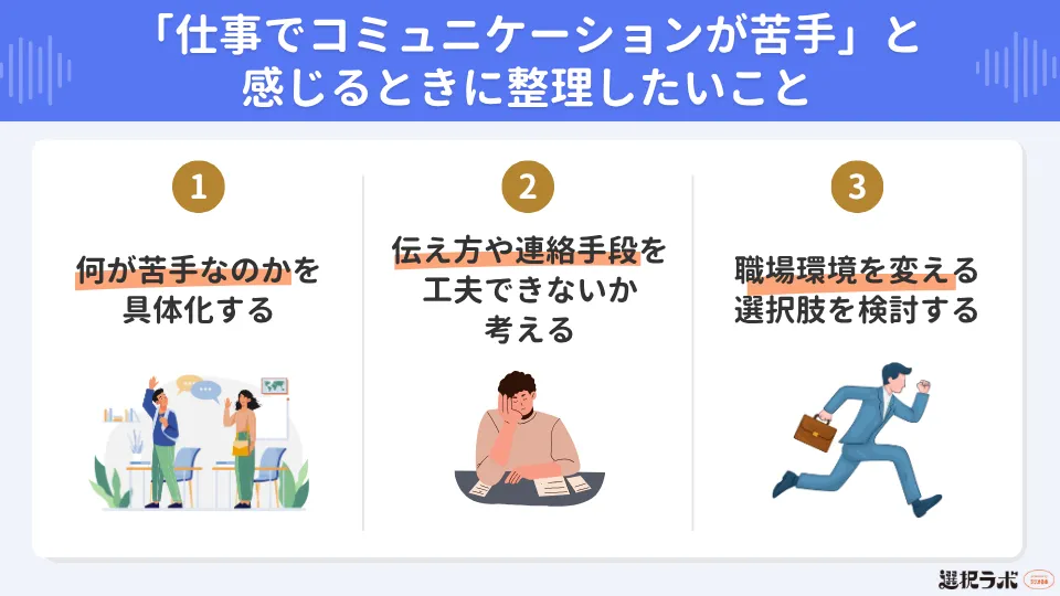 「仕事でコミュニケーションが苦手」と感じるときに整理したいこと