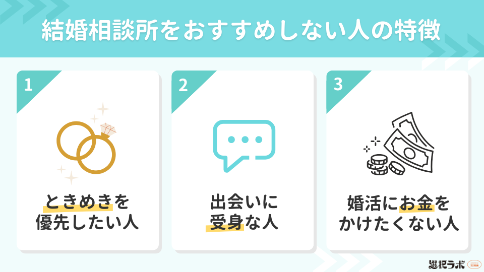 結婚相談所をおすすめしない人の特徴