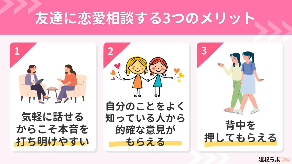友達に恋愛相談する3つのメリット