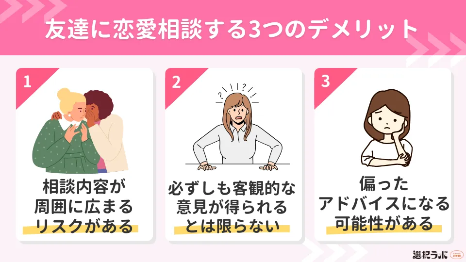 友達に恋愛相談する3つのデメリット