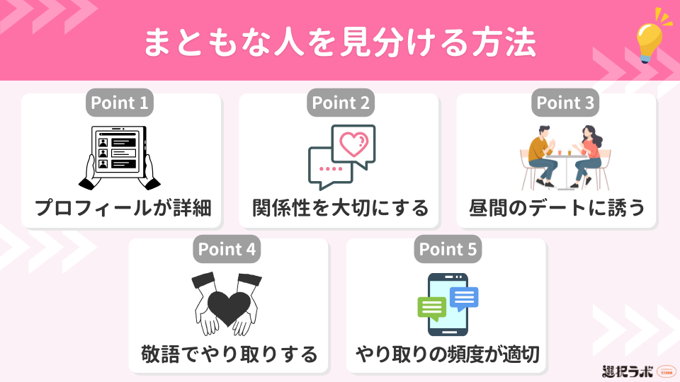 マッチングアプリは「やめとけ」と言われる中でまともな人を見分ける方法