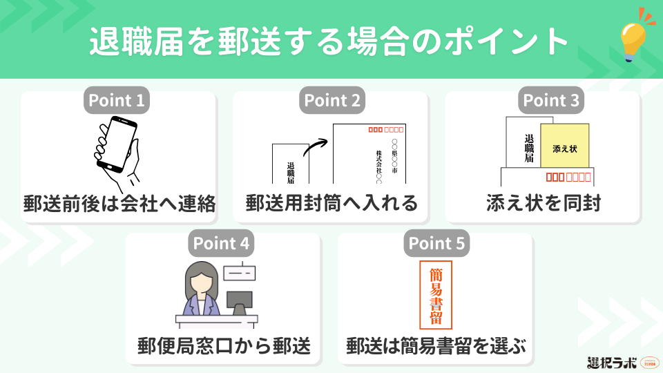 退職届・退職願を郵送する場合のポイント