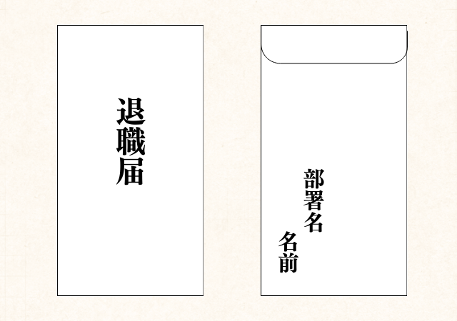 表面には「退職届（退職願）」と書く