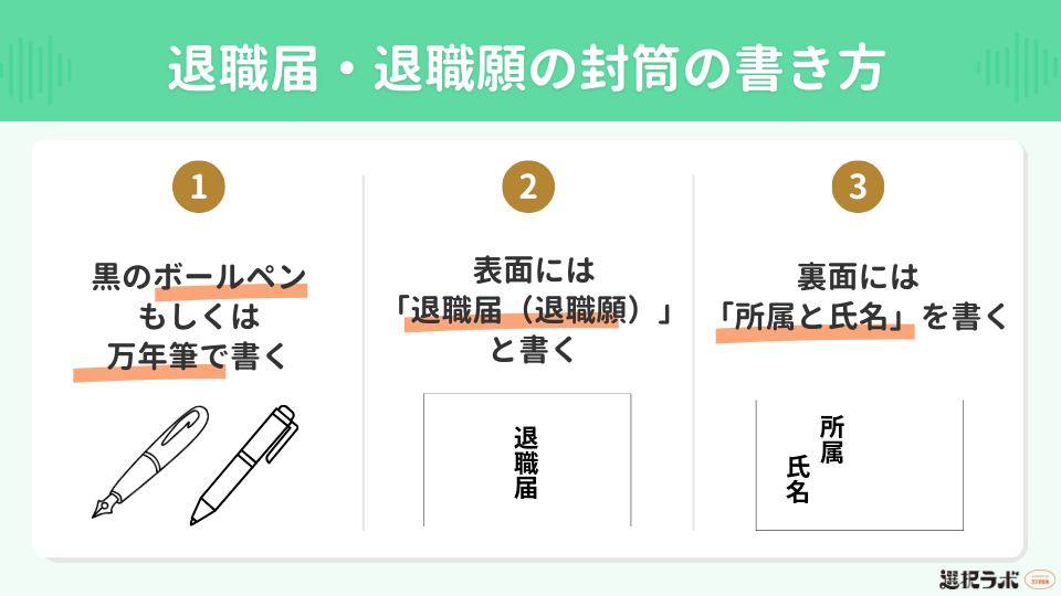 退職届・退職願の封筒の書き方