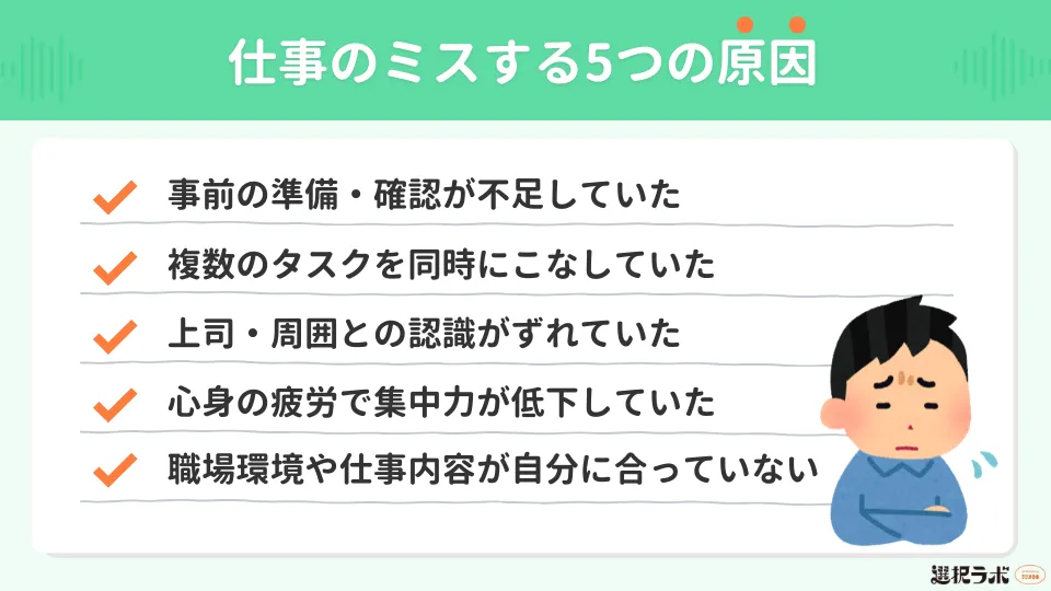 仕事のミスする5つの原因